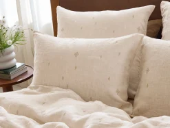 Coyuchi Cambria Embroidered Organic Linen Sham< Pillow Shams