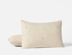 Coyuchi Cambria Embroidered Organic Linen Sham< Pillow Shams