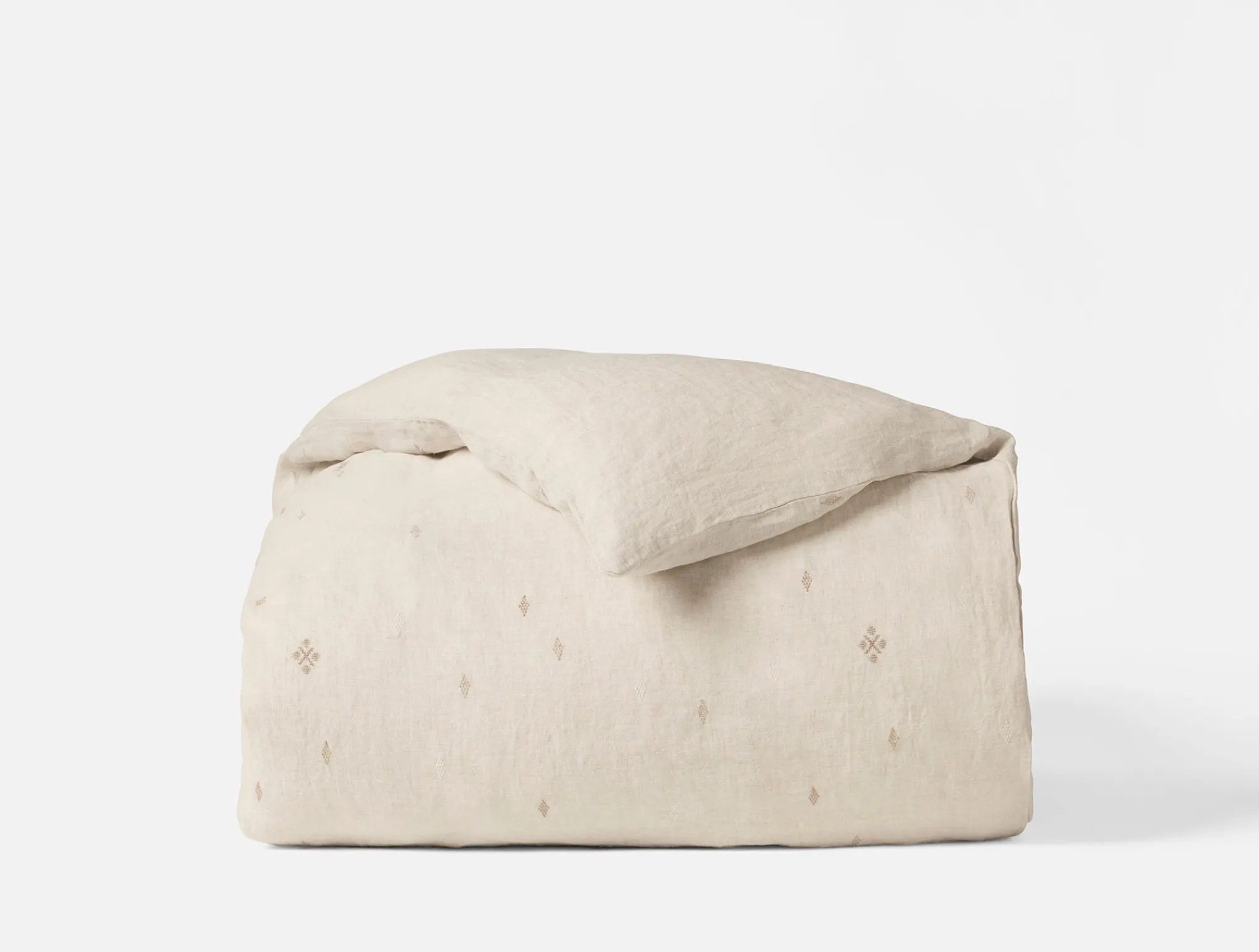 Coyuchi Cambria Embroidered Organic Linen Duvet Cover< Duvet Covers + Sets