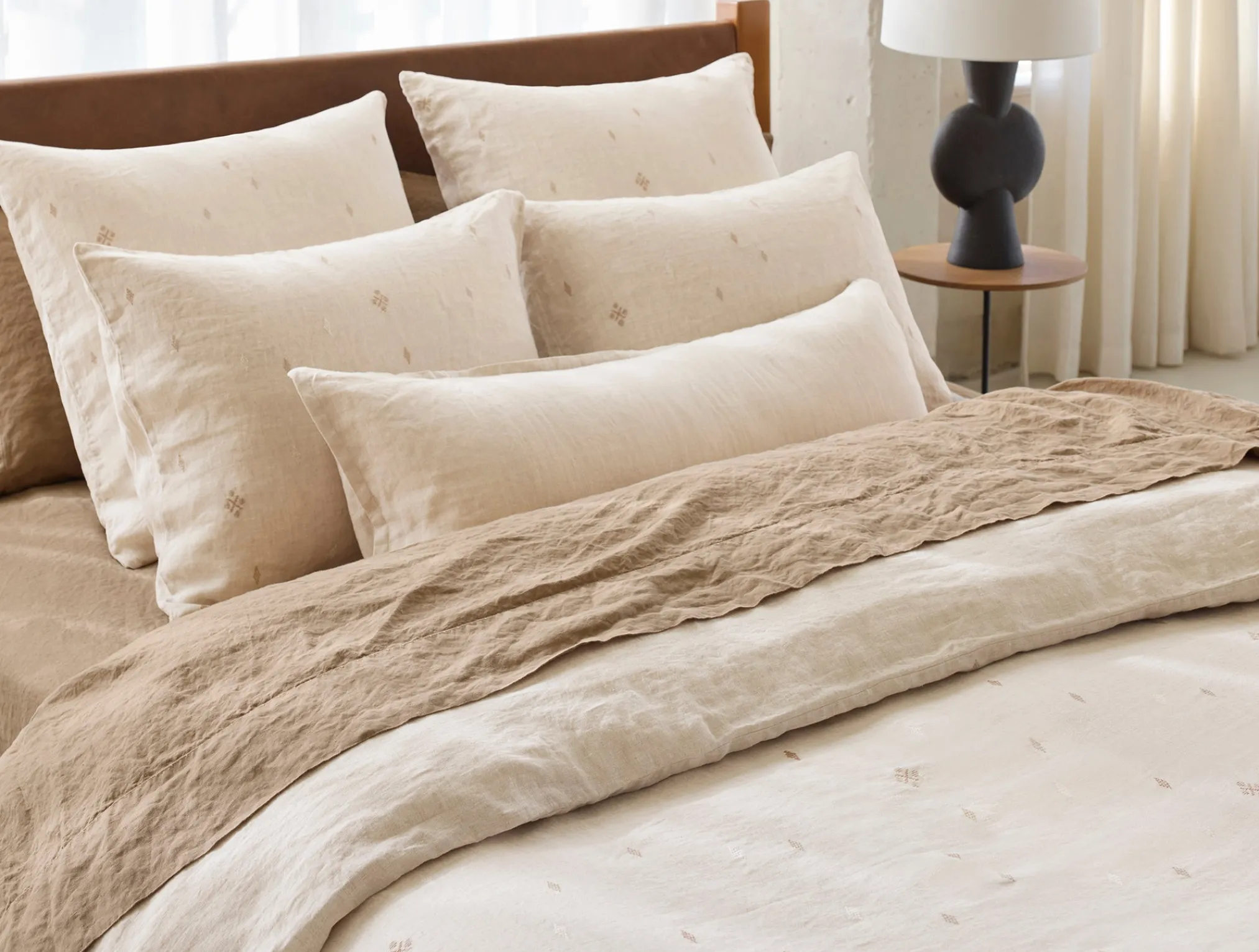 Coyuchi Cambria Embroidered Organic Linen Duvet Cover< Duvet Covers + Sets
