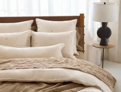 Coyuchi Cambria Embroidered Organic Linen Duvet Cover< Duvet Covers + Sets