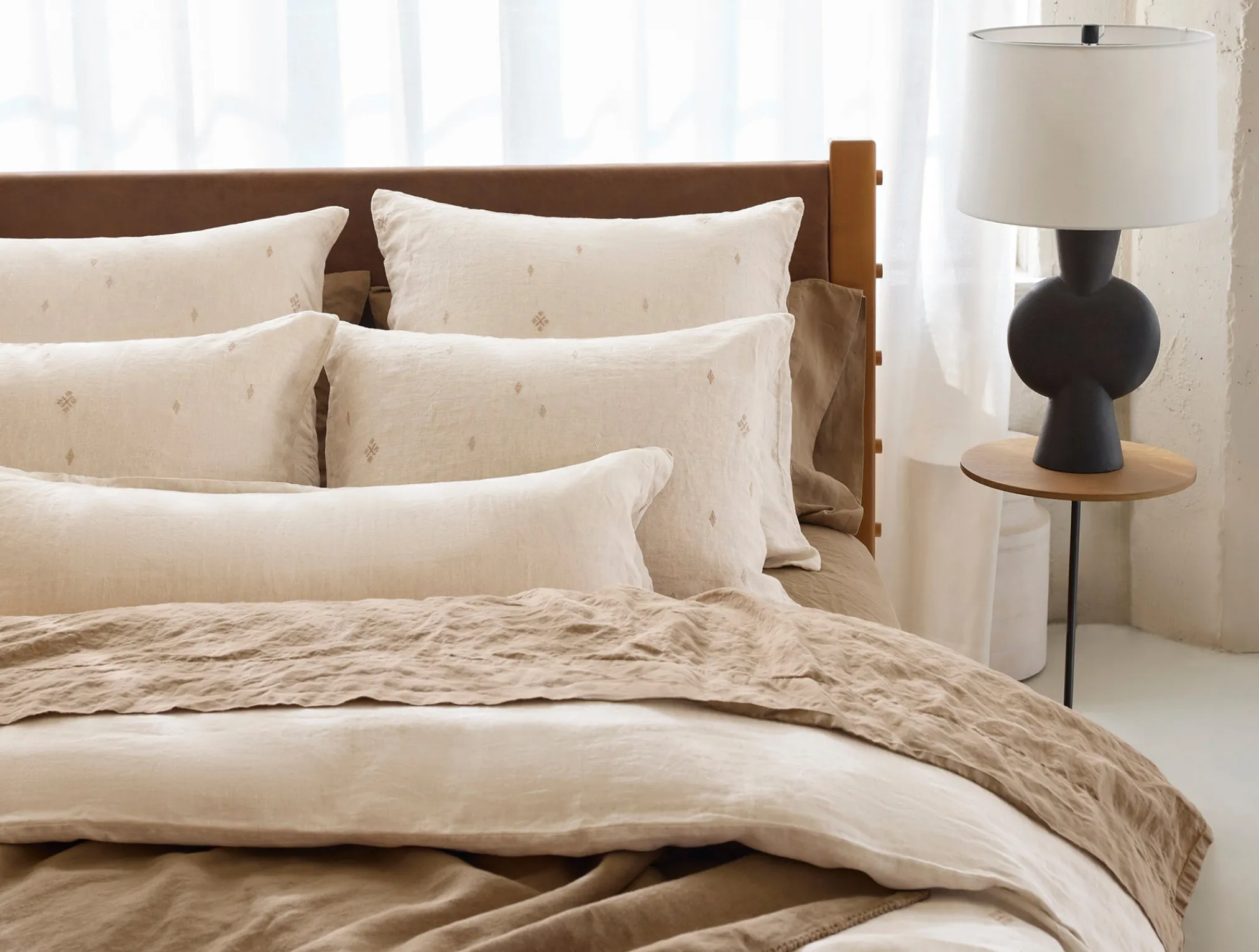 Coyuchi Cambria Embroidered Organic Linen Duvet Cover< Duvet Covers + Sets