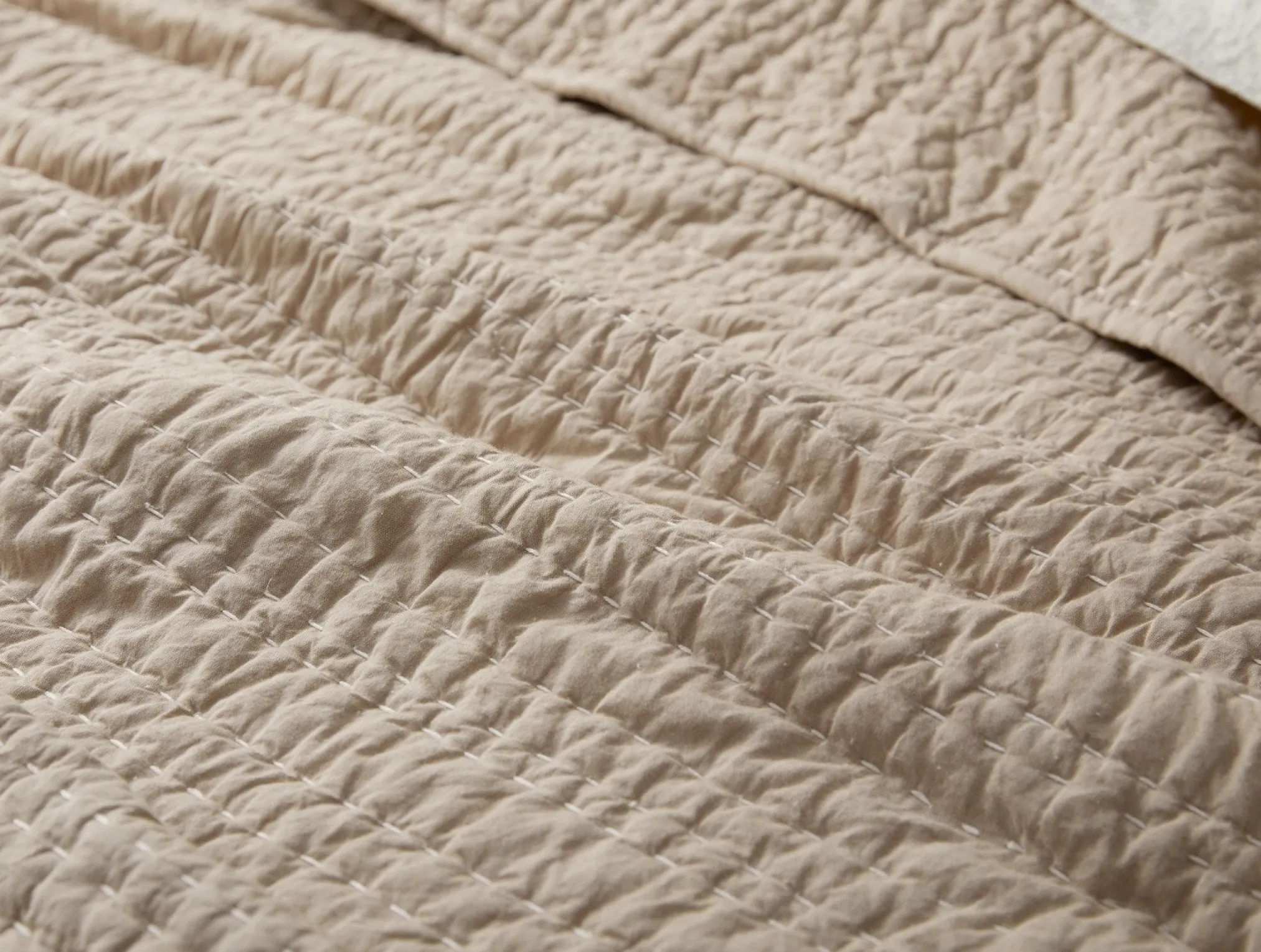 Coyuchi Channel Handstitched Organic Quilt< Quilts + Comforters