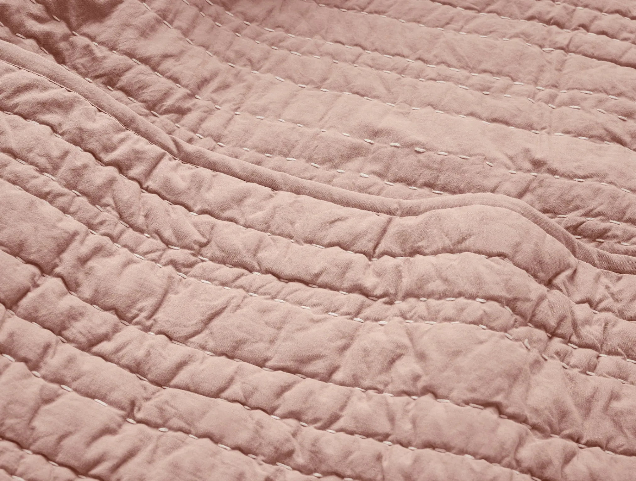 Coyuchi Channel Handstitched Organic Quilt< Quilts + Comforters