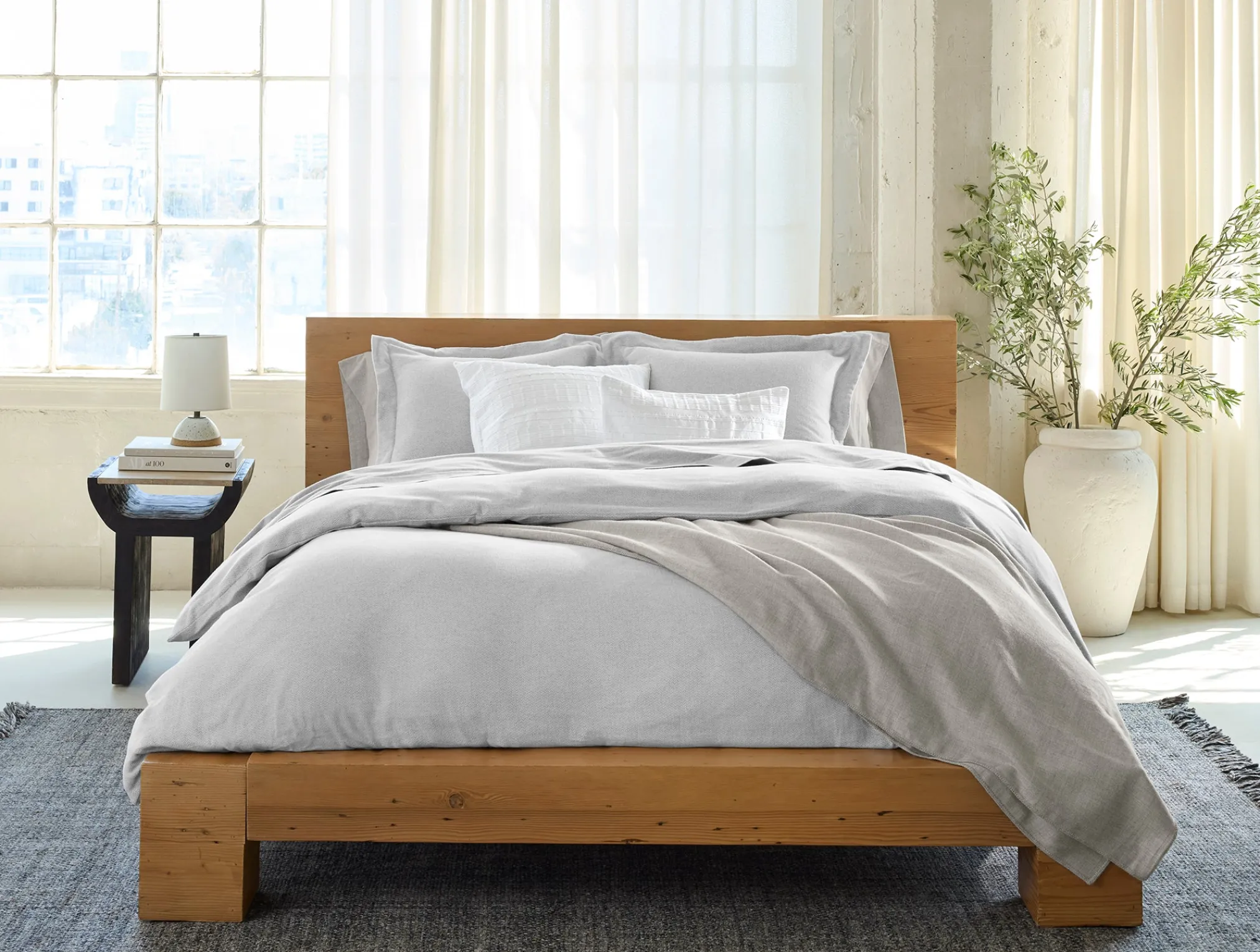 Coyuchi Cloud Brushed™ Organic Flannel Heather Texture Duvet Cover< Duvet Covers + Sets