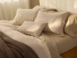 Coyuchi Cloud Brushed™ Organic Flannel Heather Texture Duvet Cover< Duvet Covers + Sets