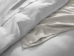 Coyuchi Cloud Brushed™ Organic Flannel Heather Texture Duvet Cover< Duvet Covers + Sets