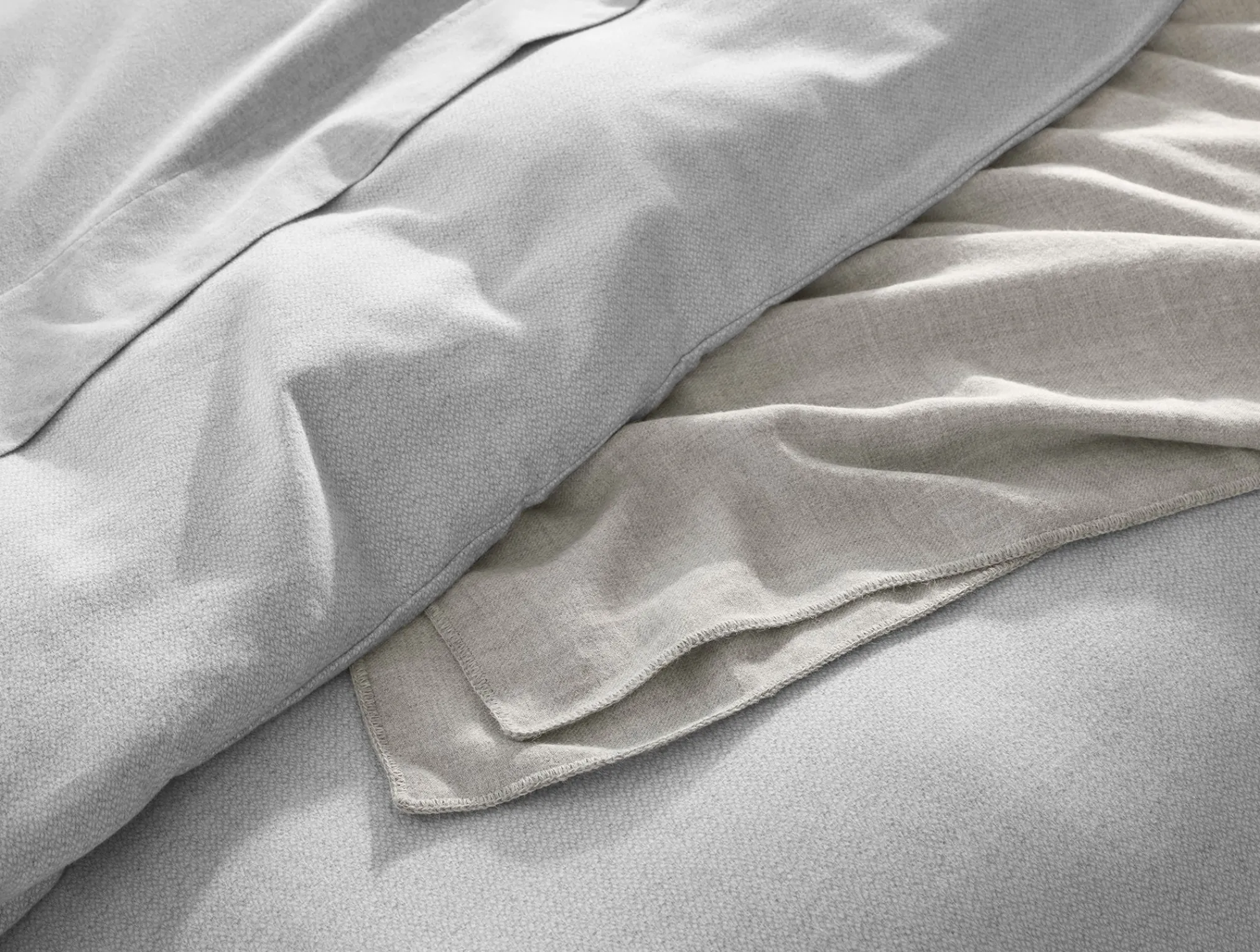 Coyuchi Cloud Brushed™ Organic Flannel Heather Texture Duvet Cover< Duvet Covers + Sets