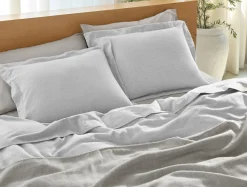 Coyuchi Cloud Brushed™ Organic Flannel Heather Texture Sham< Pillow Shams