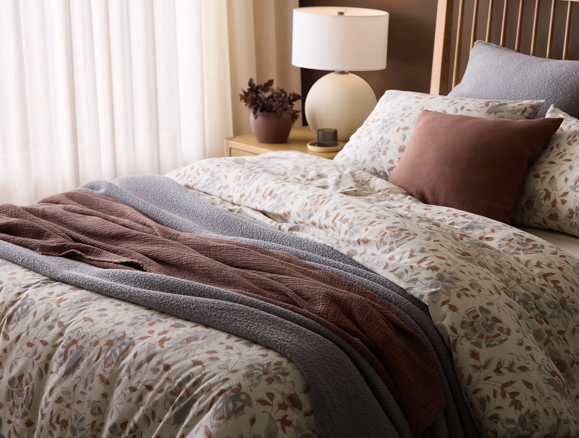 Coyuchi + Rejuvenation Flora Organic Print Duvet Cover< Duvet Covers + Sets