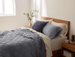 Coyuchi Diamond-Stitched Organic Cotton Comforter< Quilts + Comforters