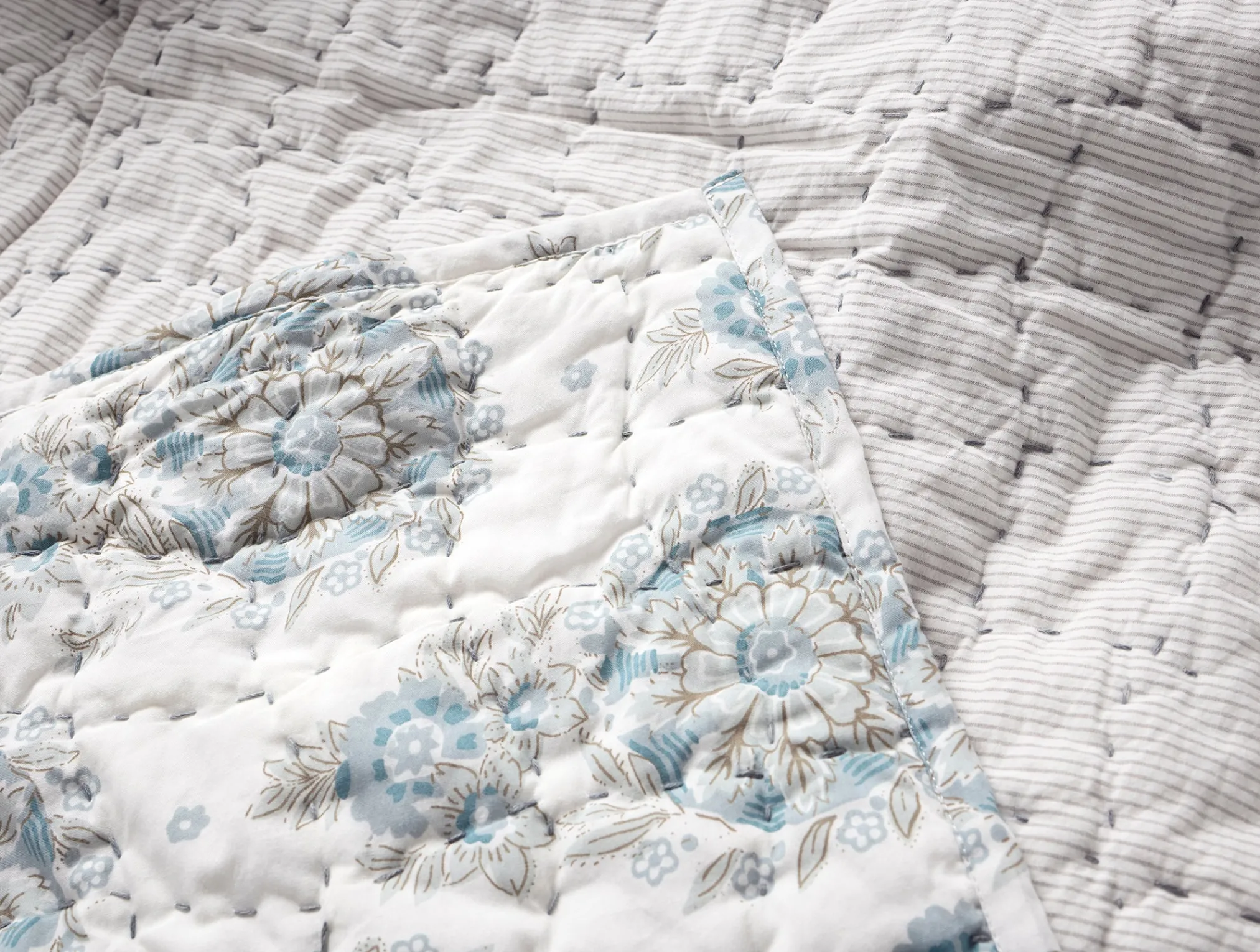 Coyuchi Flores Handstitched Organic Quilt< Quilts + Comforters