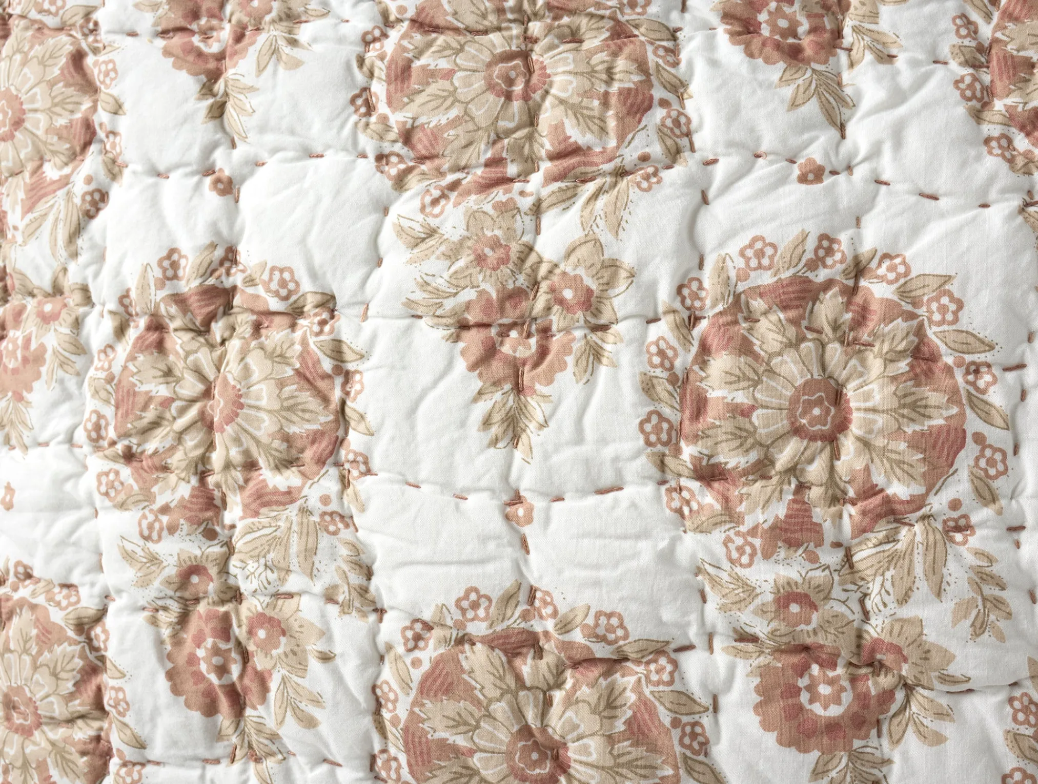 Coyuchi Flores Handstitched Organic Quilt< Quilts + Comforters