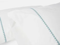 Coyuchi Floret Embroidered Organic Percale Pillowcases< Pillowcases|Pillowcases