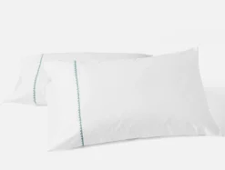 Coyuchi Floret Embroidered Organic Percale Pillowcases< Pillowcases|Pillowcases
