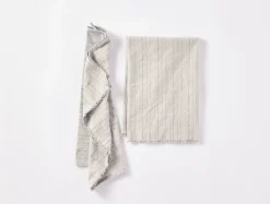 Coyuchi Fringe Stripe Organic Hand Towel, Set Of 2< Kitchen