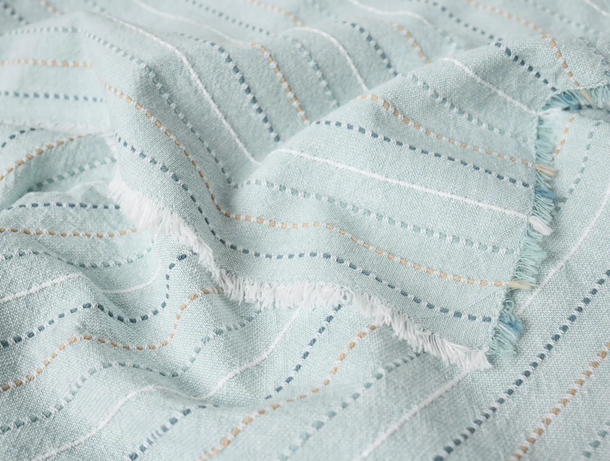Coyuchi Fringe Stripe Organic Napkins, Set of 4< Dining