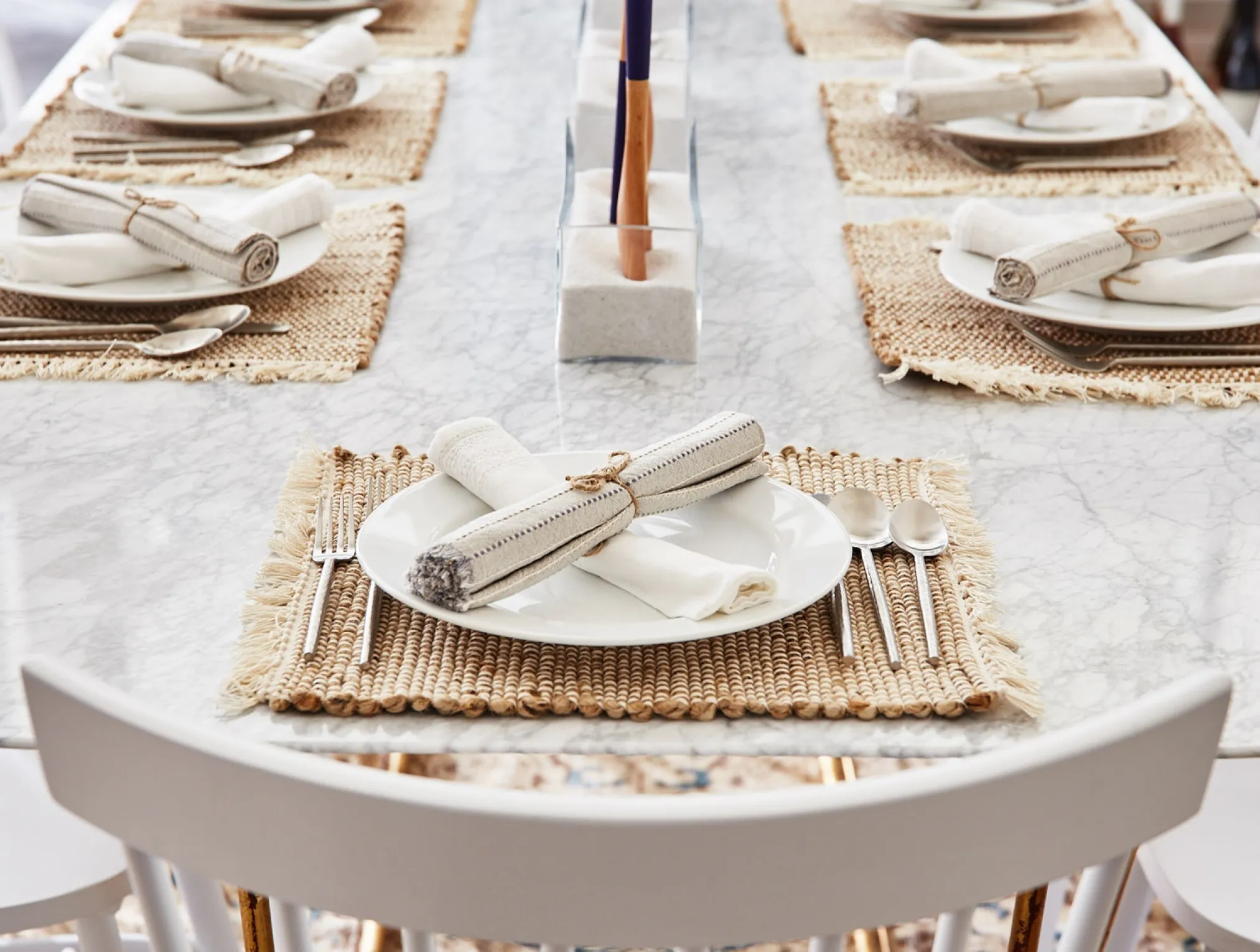 Coyuchi Fringe Stripe Organic Napkins, Set of 4< Dining