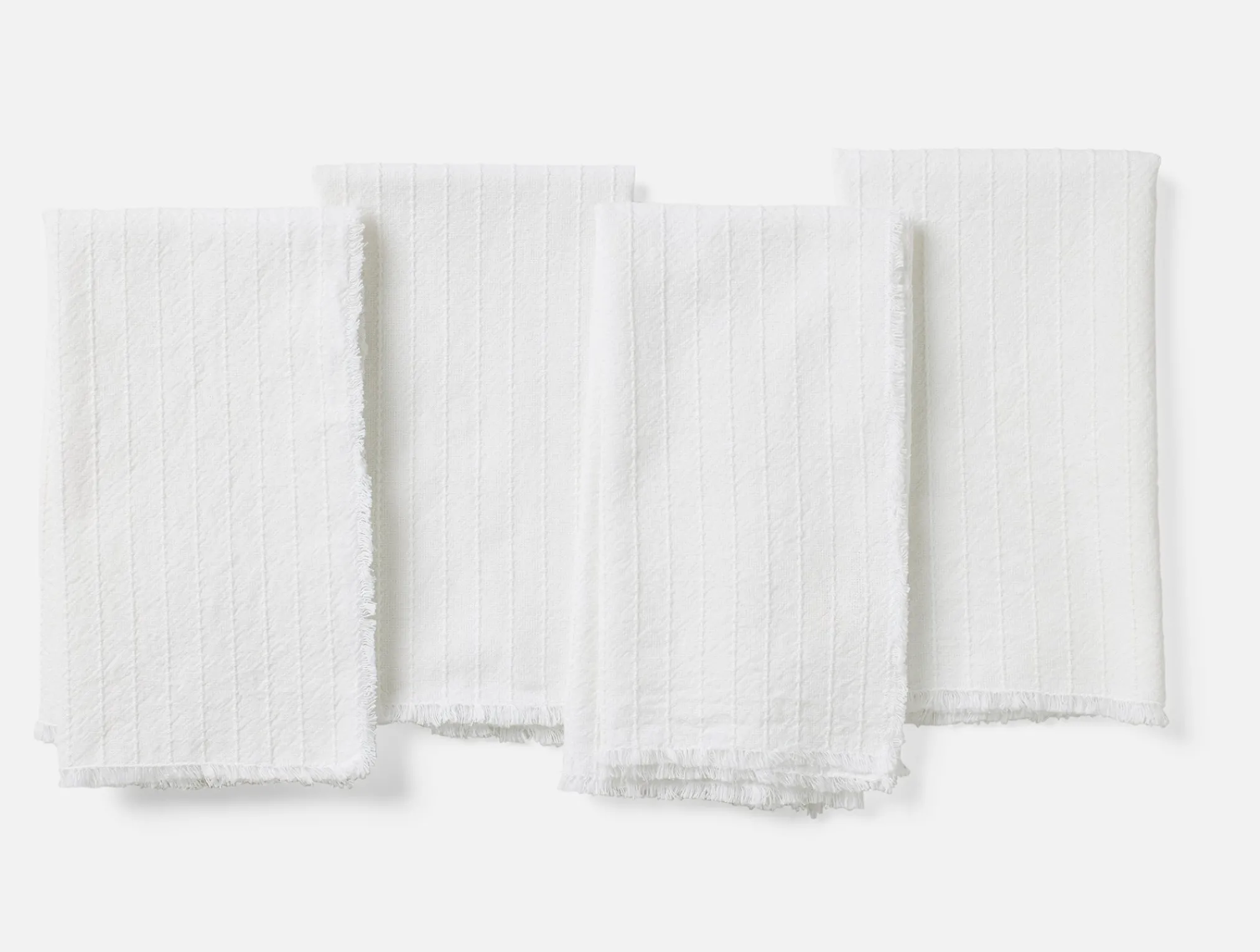 Coyuchi Fringe Stripe Organic Napkins, Set of 4< Dining