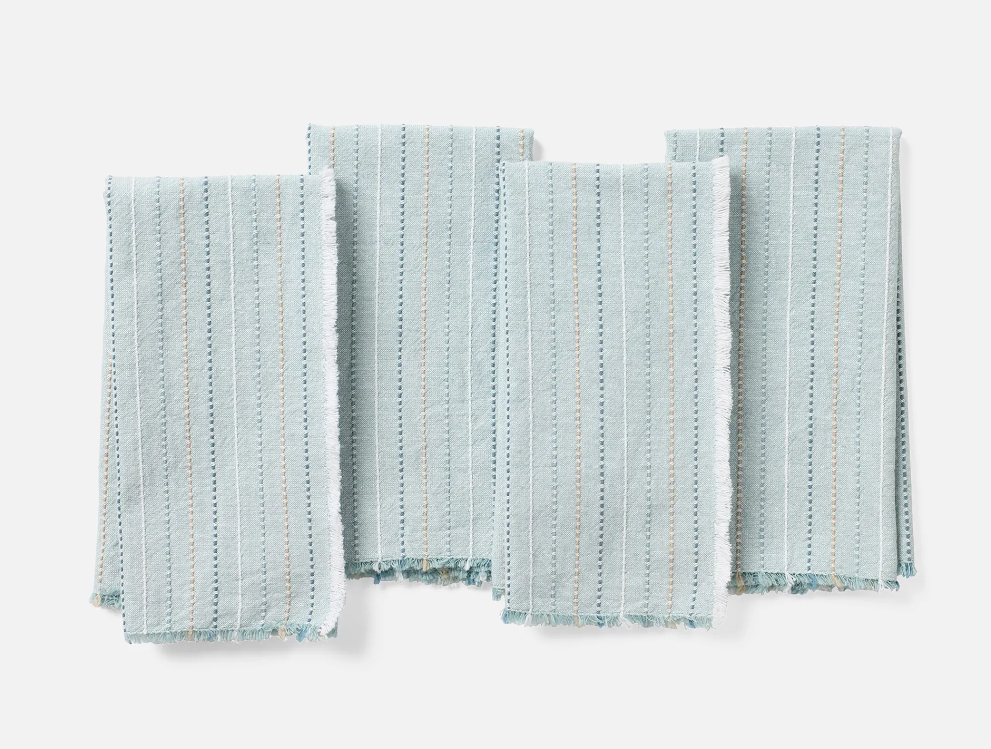 Coyuchi Fringe Stripe Organic Napkins, Set of 4< Dining