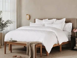 Coyuchi Heirloom Organic Sateen Jacquard Duvet Set< Duvet Covers + Sets