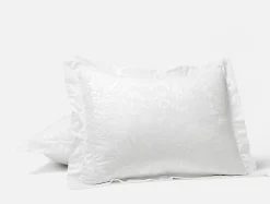 Coyuchi Heritage Organic Percale Jacquard Sham< Pillow Shams