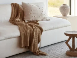 Coyuchi Madrone Organic Knit Throw< Throws