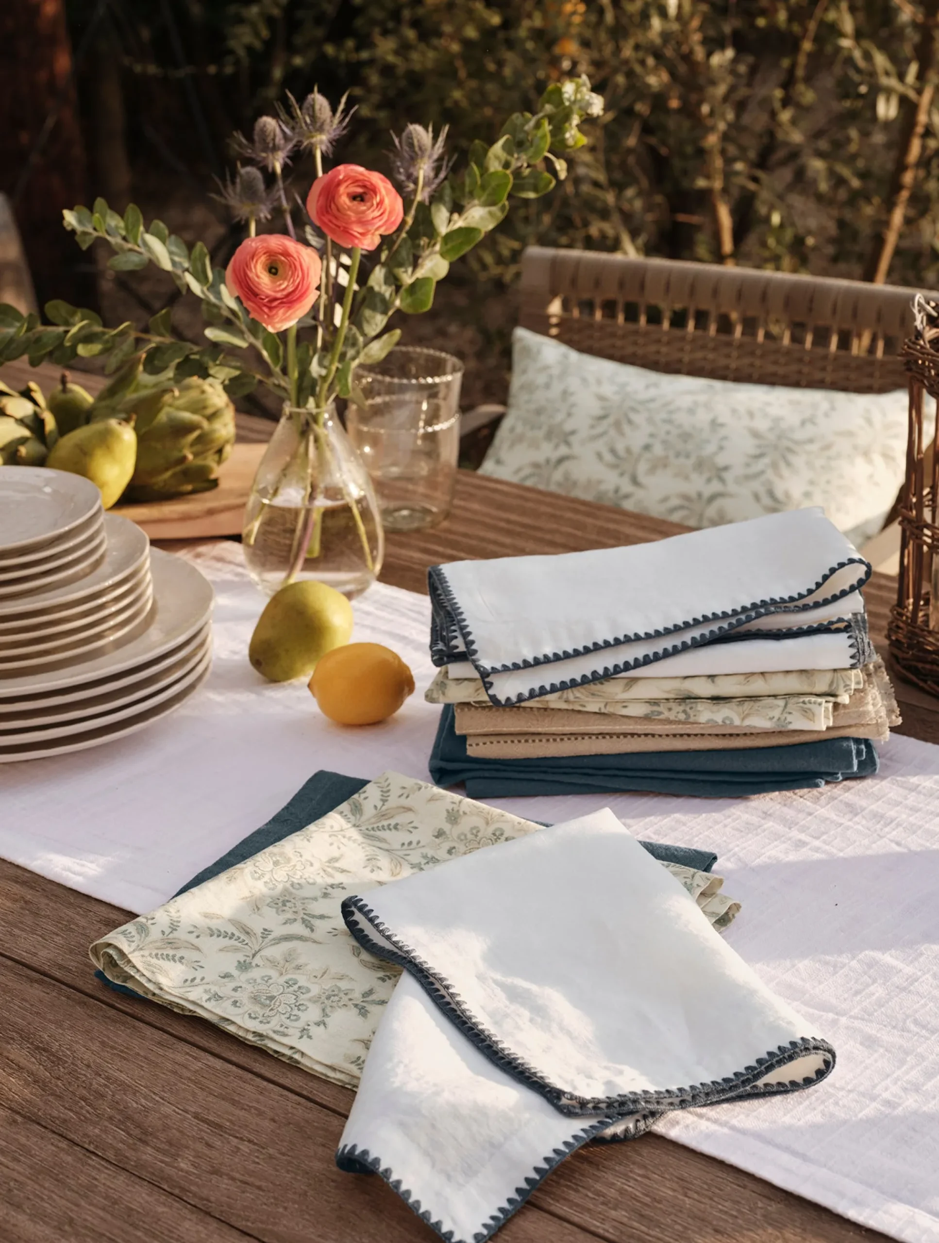 Coyuchi Marguerite Organic Print Napkins, Set of 4< Dining