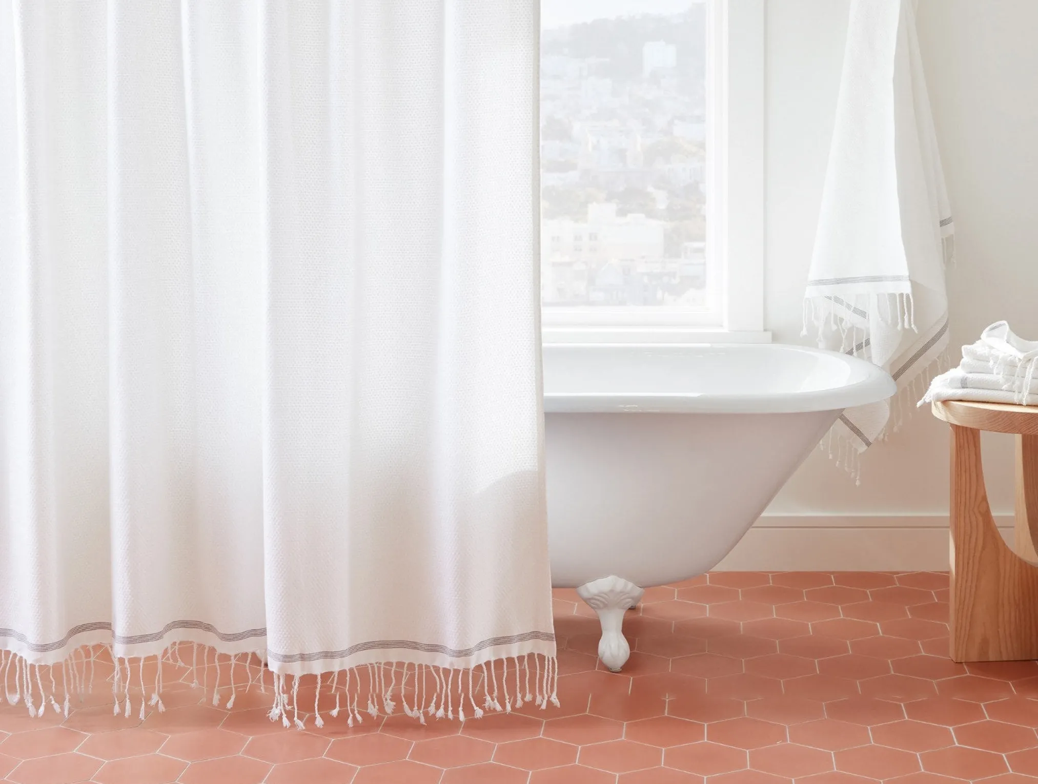 Coyuchi Mediterranean Organic Shower Curtain< Shower Curtains