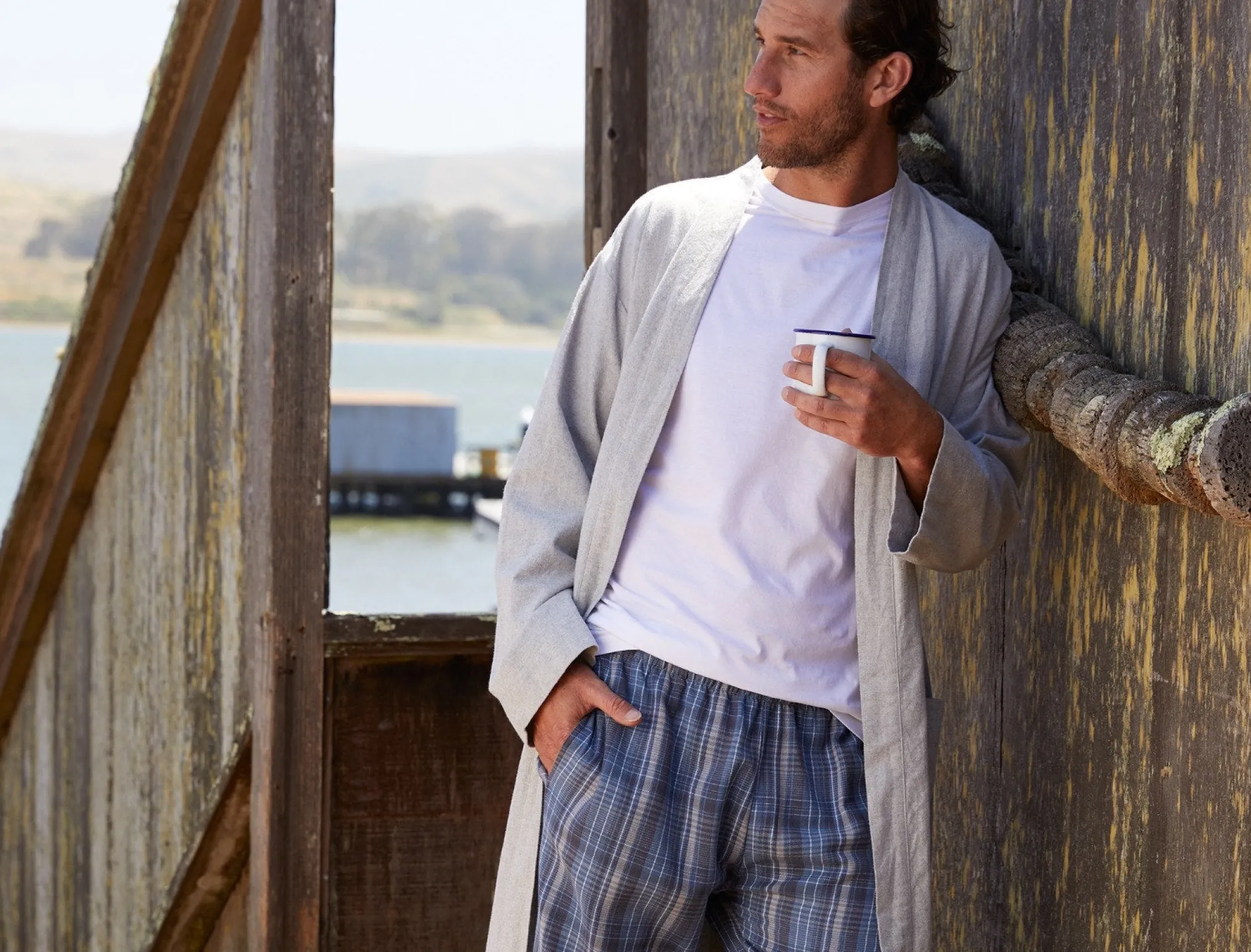 Coyuchi Men’s Organic Knit Short Sleeve Tee< Men's Sleep