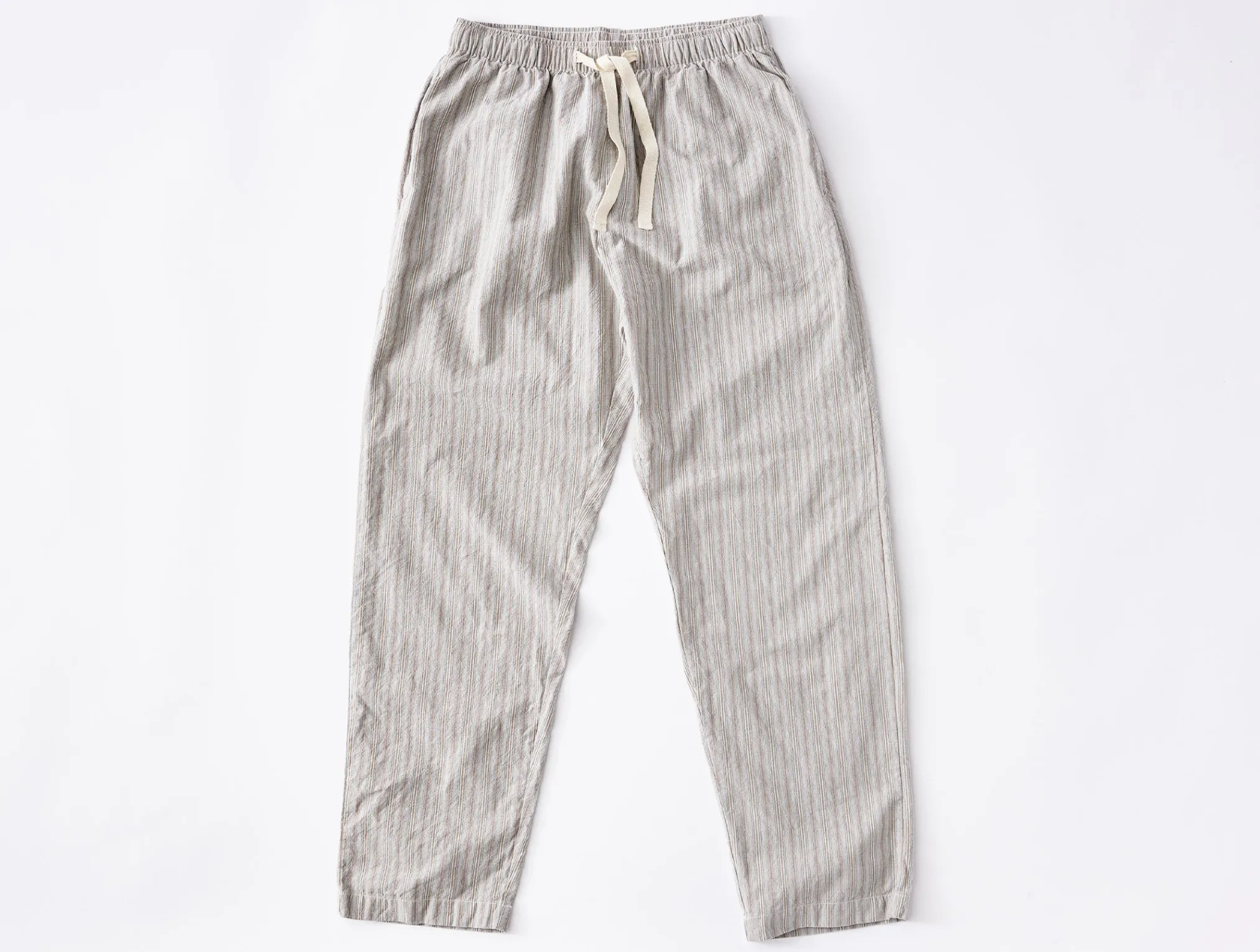 Coyuchi Men's Striped Organic Crinkled Pajama Pants< Men's Sleep
