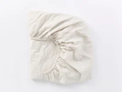 Coyuchi Organic Crinkled Percale™ Fitted Sheet< Fitted Sheets|Fitted Sheets