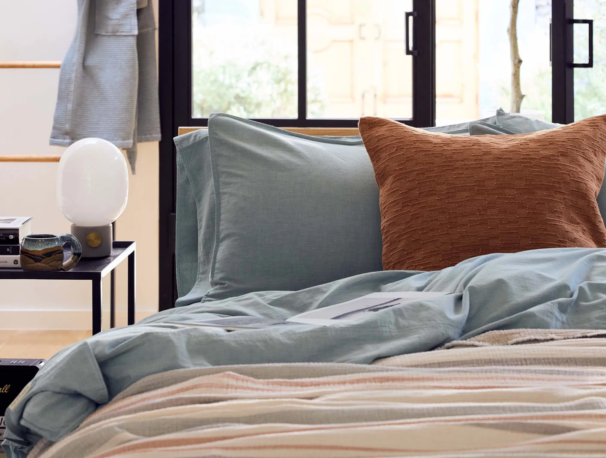 Coyuchi Organic Crinkled Percale™ Duvet Cover< Duvet Covers + Sets