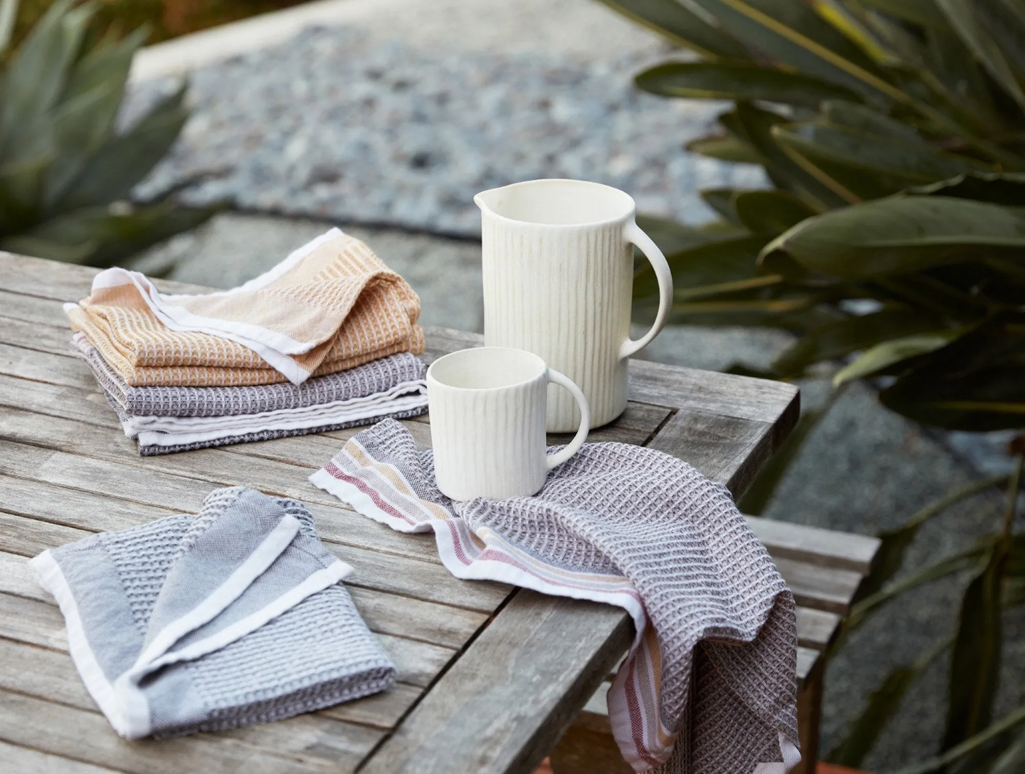 Coyuchi Organic Waffle Kitchen Towels, Set of 6< Kitchen