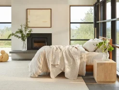 Coyuchi Pebbled Handstitched Organic Quilt< Quilts + Comforters