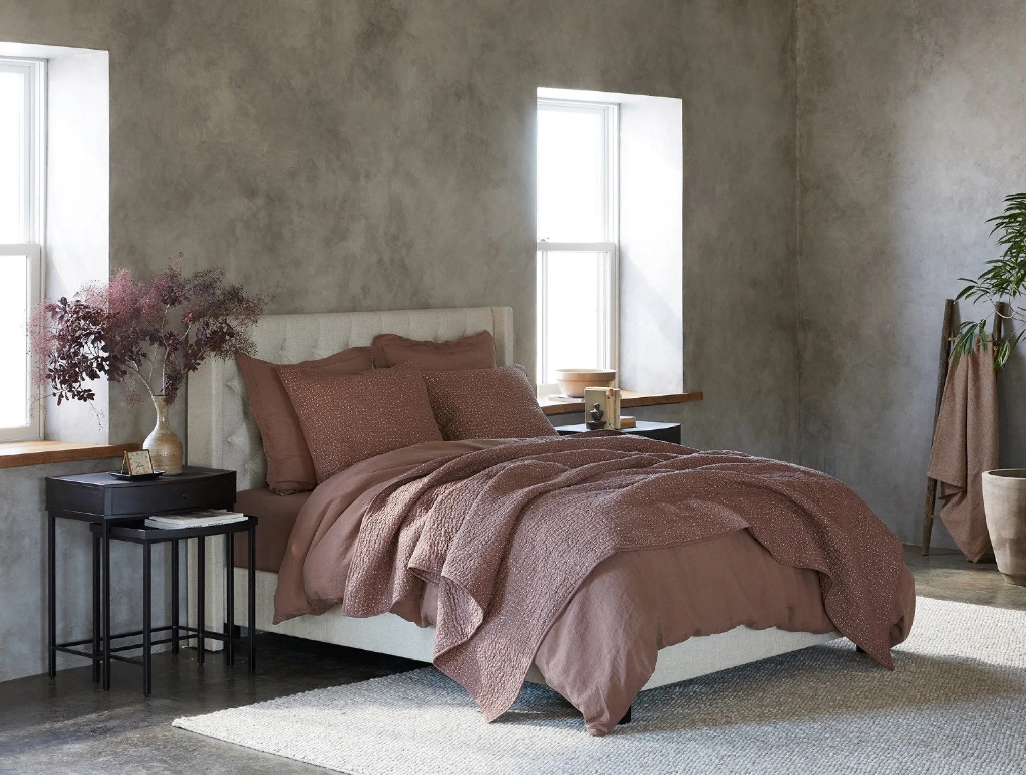Coyuchi Pebbled Handstitched Quilt Set< Quilts + Comforters