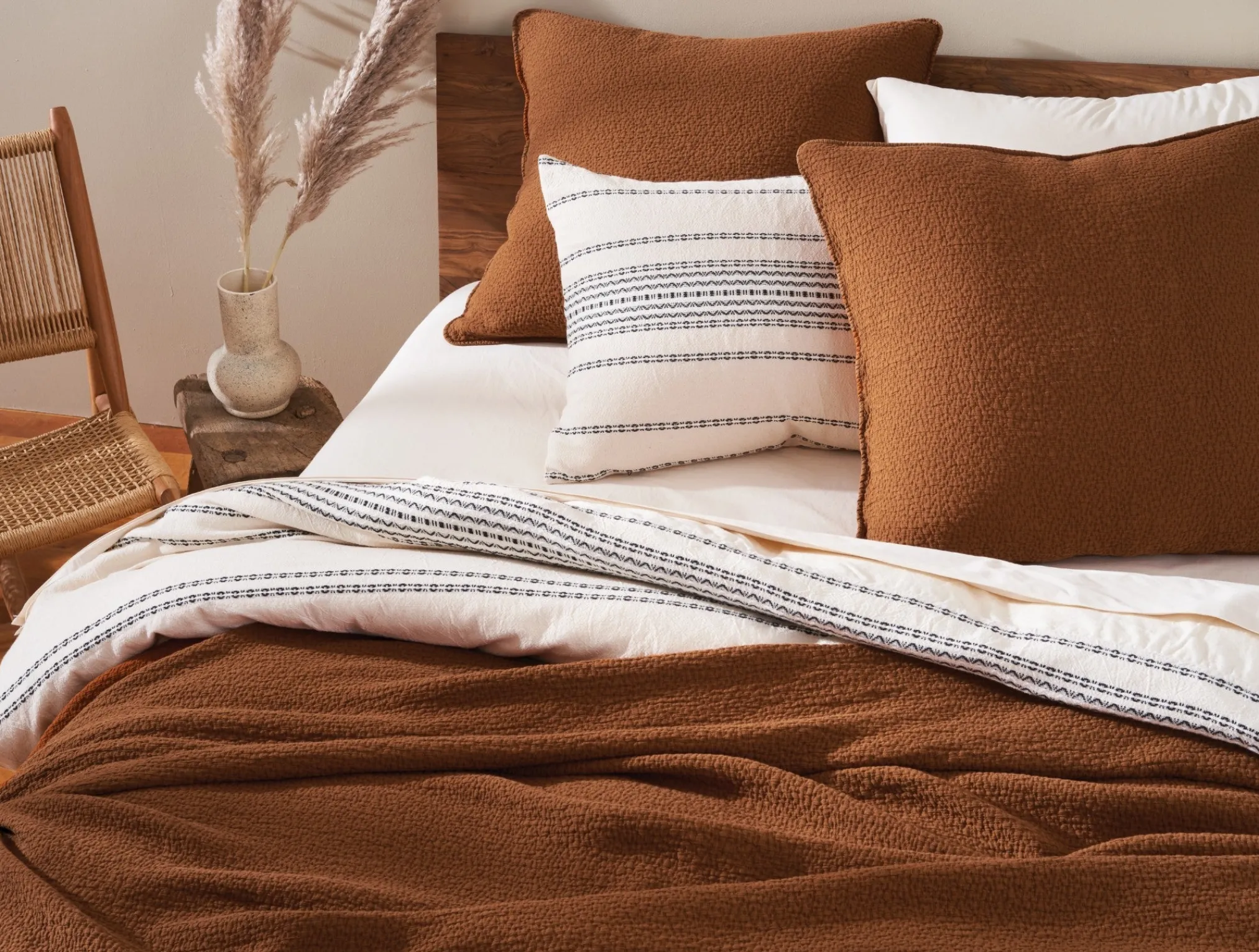 Coyuchi Rippled Stripe Organic Duvet Set< Duvet Covers + Sets
