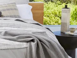 Coyuchi Sequoia Washable Organic Cotton and Wool Throw< Throws