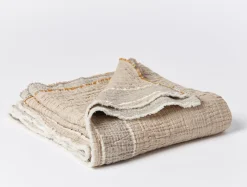 Coyuchi Topanga Organic Matelasse Striped Throw< Throws
