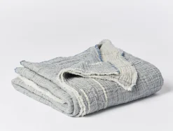 Coyuchi Topanga Organic Matelasse Striped Throw< Throws