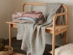 Coyuchi Topanga Organic Matelasse Striped Throw< Throws