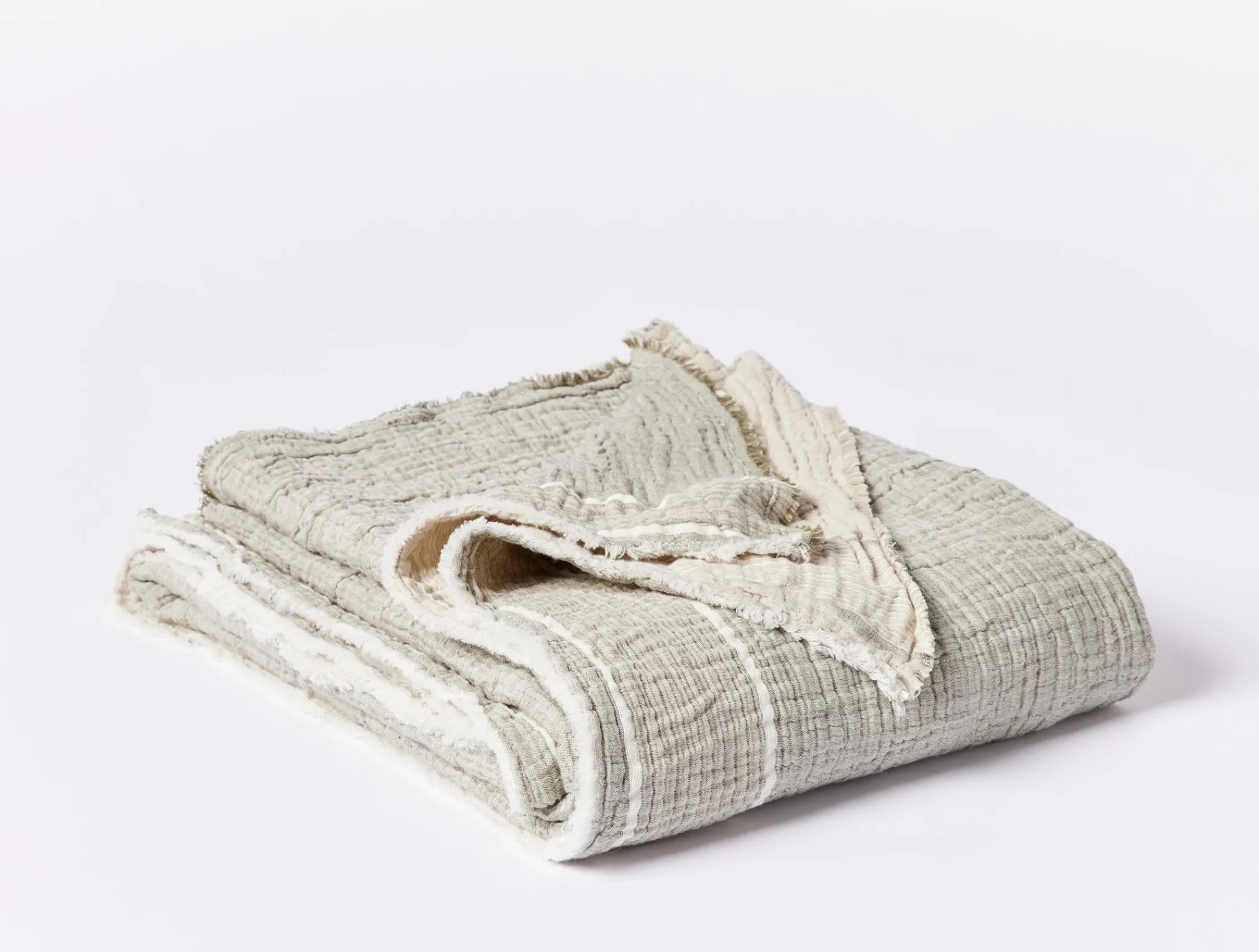 Coyuchi Topanga Organic Matelasse Striped Throw< Throws