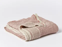 Coyuchi Topanga Organic Matelasse Striped Throw< Throws
