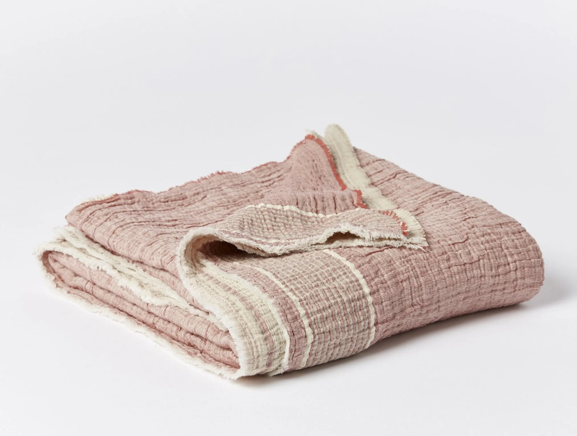 Coyuchi Topanga Organic Matelasse Striped Throw< Throws