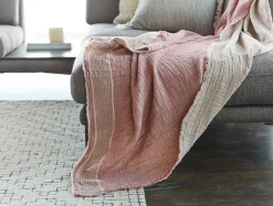 Coyuchi Topanga Organic Matelasse Striped Throw< Throws