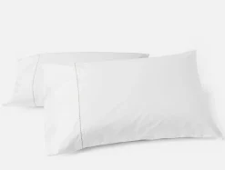 Coyuchi Trailing Embroidered Organic Percale Pillowcases< Pillowcases|Pillowcases