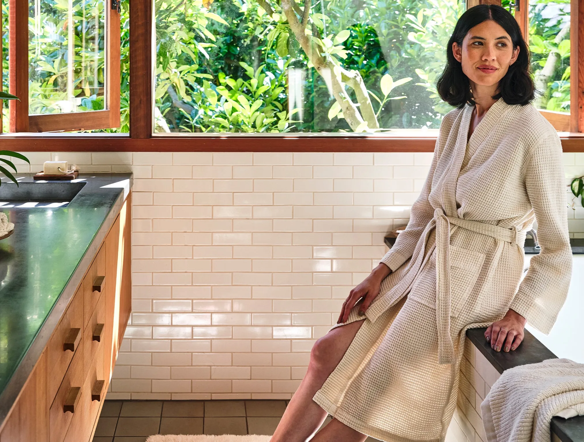 Coyuchi Unisex Organic Waffle Robe< Bathrobes|Men's Sleep