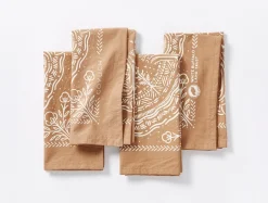 Coyuchi White Buffalo Land Trust Bandana Napkins, Set of 4< Dining
