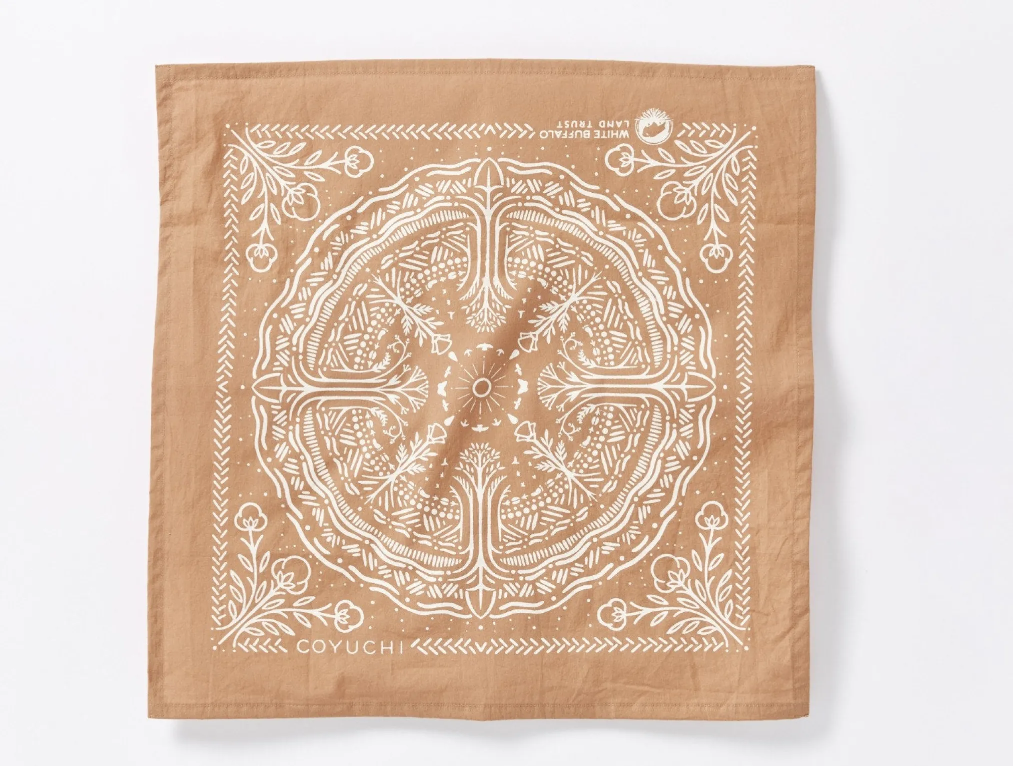 Coyuchi White Buffalo Land Trust Bandana Napkins, Set of 4< Dining