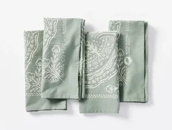 Coyuchi White Buffalo Land Trust Bandana Napkins, Set of 4< Dining